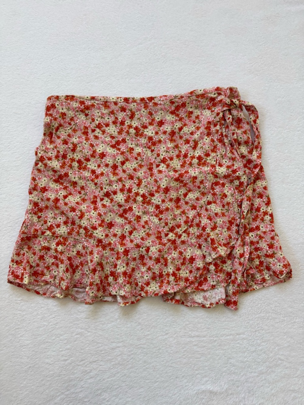 Joe Benbasset Floral Midi Skirt in Pink, Red and Cream